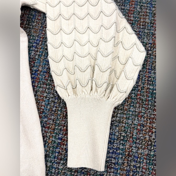 Vila Milano Women’s Puff Sleeve Sweater, in Cream, NWT - Picture 3 of 6